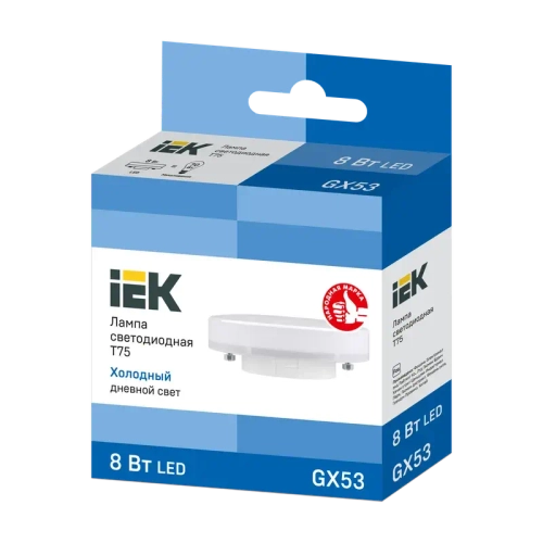 Лампа светодиодная T75 таблетка 8Вт 230В 6500К GX53 IEK