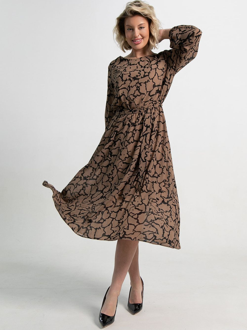 Платье Идиллия (бежево-черное) П15378-16М LT Collection