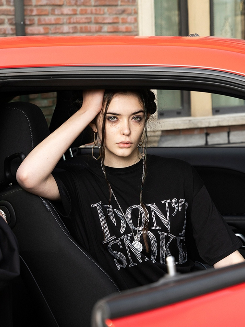 Футболка DONSMOKE "Rhinestone Logo" Oversized Tee