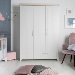 Трехстворчатый шкаф Roba Helen белый/светло-серый