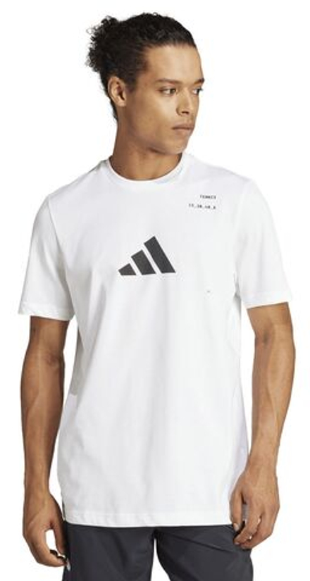 Мужская теннисная футболка Adidas Graphic Tennis Racket T-Shirt - white