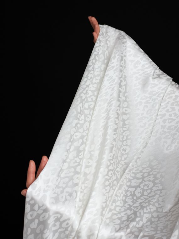 Ткань шелк Армани Жаккард, арт.1885, дизайн &quot;лео&quot;, белый