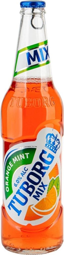 Пиво Туборг Микс Апельсин Мята / Tuborg Mix Orange Mint 0.48 - стекло