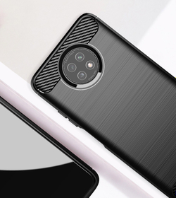 Чехол защитный черный для Xiaomi Redmi Note 9T, серия Carbon от Caseport