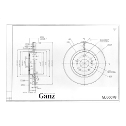 Диск тормозной GANZ передний с покрытием SUZUKI Grand Vitara Арт.: GIJ06078