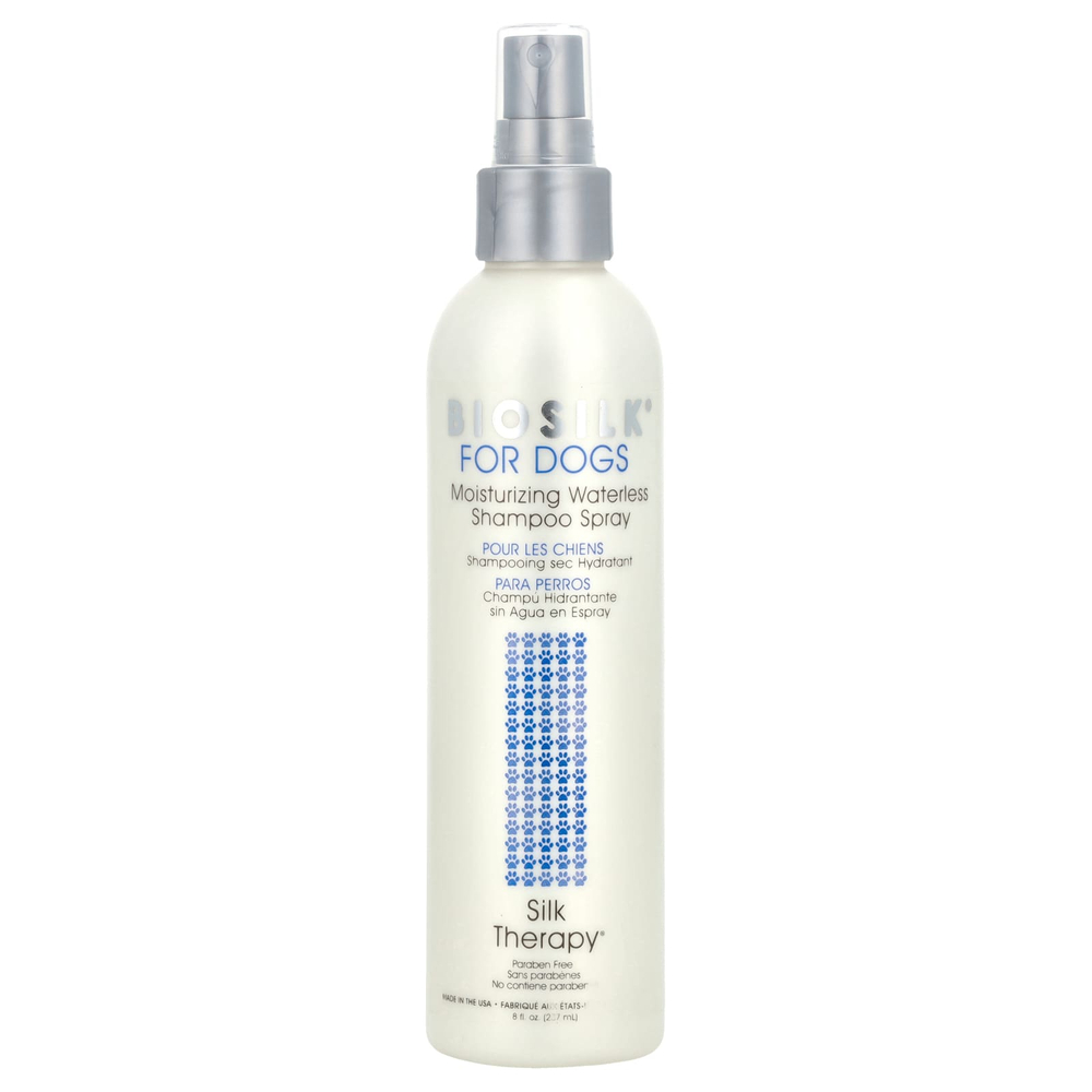 Biosilk, Silk Therapy, увлажняющий безводный шампунь-спрей для собак, 237 мл (8 жидк. унц.)