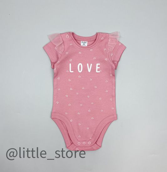 Боди хлопковое "Кошечки и цветочки" розовый зефир