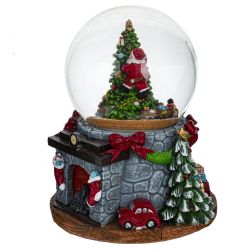 GAEM Фигурка декор в стекл шаре "Елка" (подсвет, муз, движ, 3хАА н/п) D12 см, L16 W14 H19,5 см