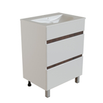 Тумба д/ванной "БРИКС-60" 2 ящ. белый/дуб вотан под рак."Breeze 60" меб. (Sanita Luxe) (ПВХ)(разбор)