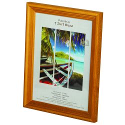 Фоторамка Image Art С18 13х18 деревянная из сосны, цвет орех, вставка-прозрачный пластик (58шт) | Image Art