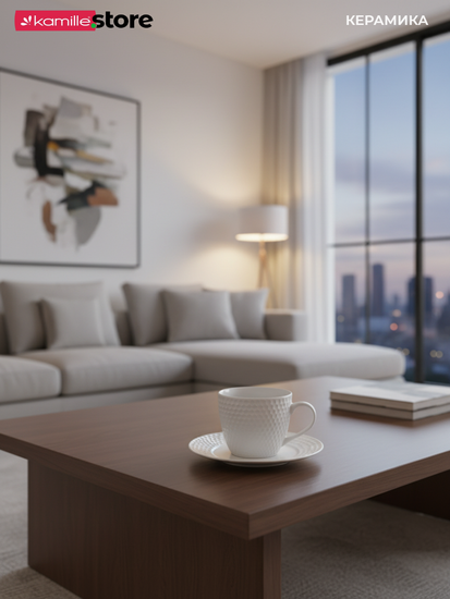 Чайный сервиз 250 мл. 12 предметов, на 6 персон, керамика