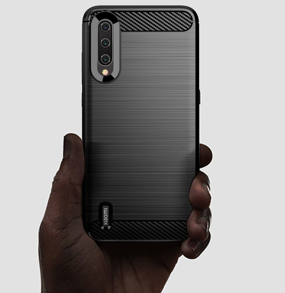 Чехол для Xiaomi Mi A3 (CC9E) цвет Black (черный), серия Carbon от Caseport