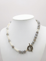 Колье "Элегант" (агат и жемчуг)
