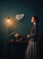 Атмосферный интерьер в стиле лофт с часами WOODandROOT Automaton 1789 Gloster и элементами стимпанк-декора