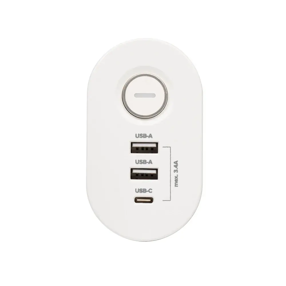 Удлинитель бытовой с заземлением и выключением Jazzway ETD-03U-150-wh