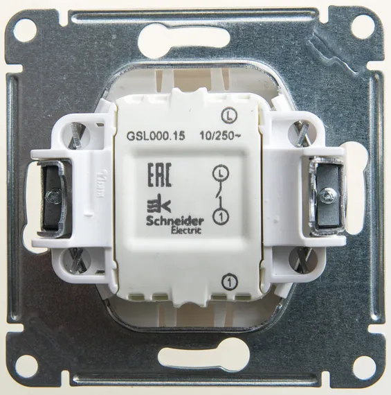 Кнопка нажимная 1-кл. СП Glossa 10А IP20 (сх. 1) 10AX механизм перламутр SE GSL000615