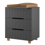 Комод Incanto VIKKI 800/3 со съемным пеленальным столиком, МДФ графит-бук