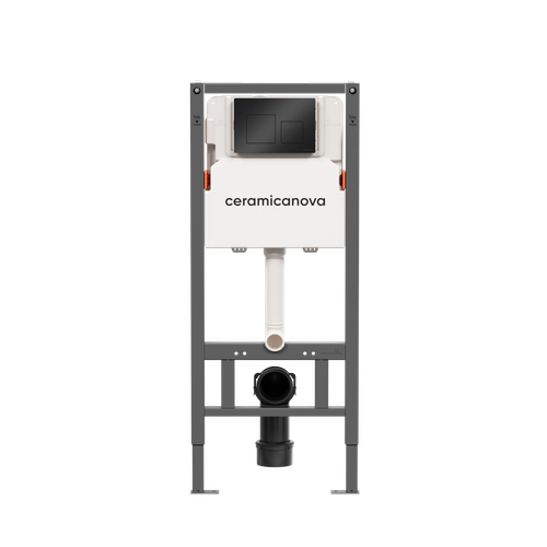 Инсталляция для подвесного унитаза Ceramica Nova Balance CN121002MB с панелью смыва, черный матовый