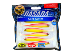 Виброхвост LUCKY JOHN Basara Soft Swim 3D, 3.5in (89 мм), цвет PG04, 6 шт.