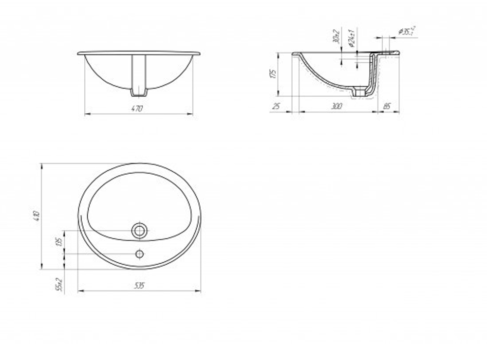 УМЫВАЛЬНИК CERSANIT CALLA 54