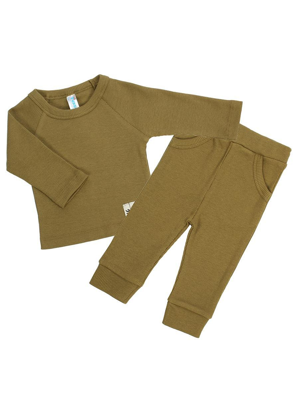 Комплект для н/рожд-х (футболка, штанишки) M1106LK-0/1 р. 3-6(62-68) оливковый (Такро), 1 шт.