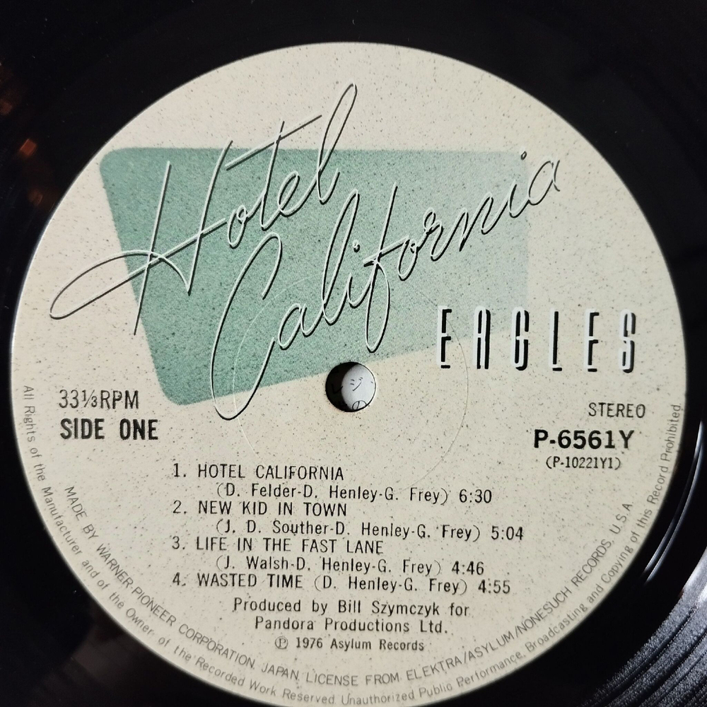 Винтажная виниловая пластинка LP Eagles Hotel California (Japan 1981) (Green Obi) P-6561Y