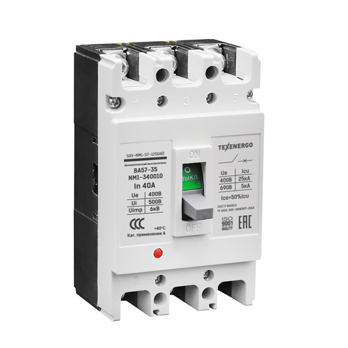 Автоматический выключатель ВА57-35 NM1-340010 40А 25кА Texenergo