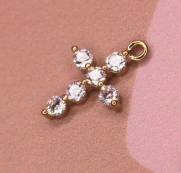 Подвеска крест мини 15х10 мм позолота