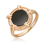 Кольцо из красного золота с ониксом