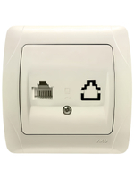 Розетка телефон Viko Carmen RJ-11 бежевая 90562013