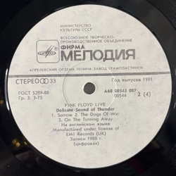 Винтажная виниловая пластинка LP Pink Floyd Delicate Sound Of Thunder (СССР 1990) Апрелевский Завод