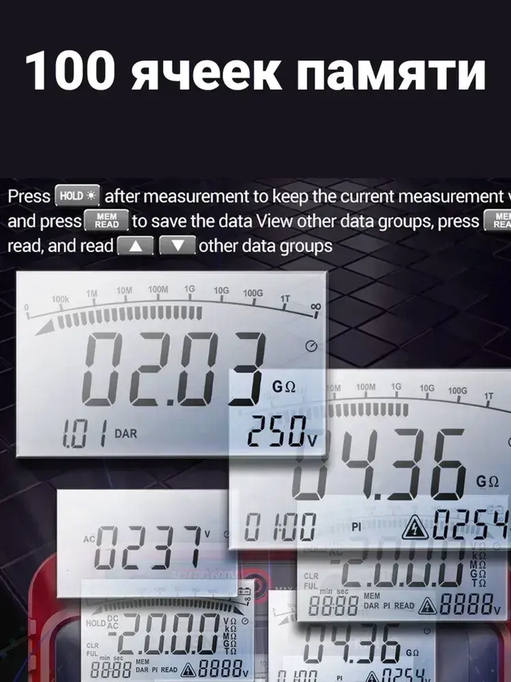 Мультиметр цифровой, мегаомметр ANENG MH13