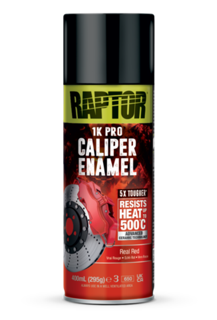 U-POL Эмаль для суппортов RAPTOR, 500°C, красная, аэрозоль, 400мл