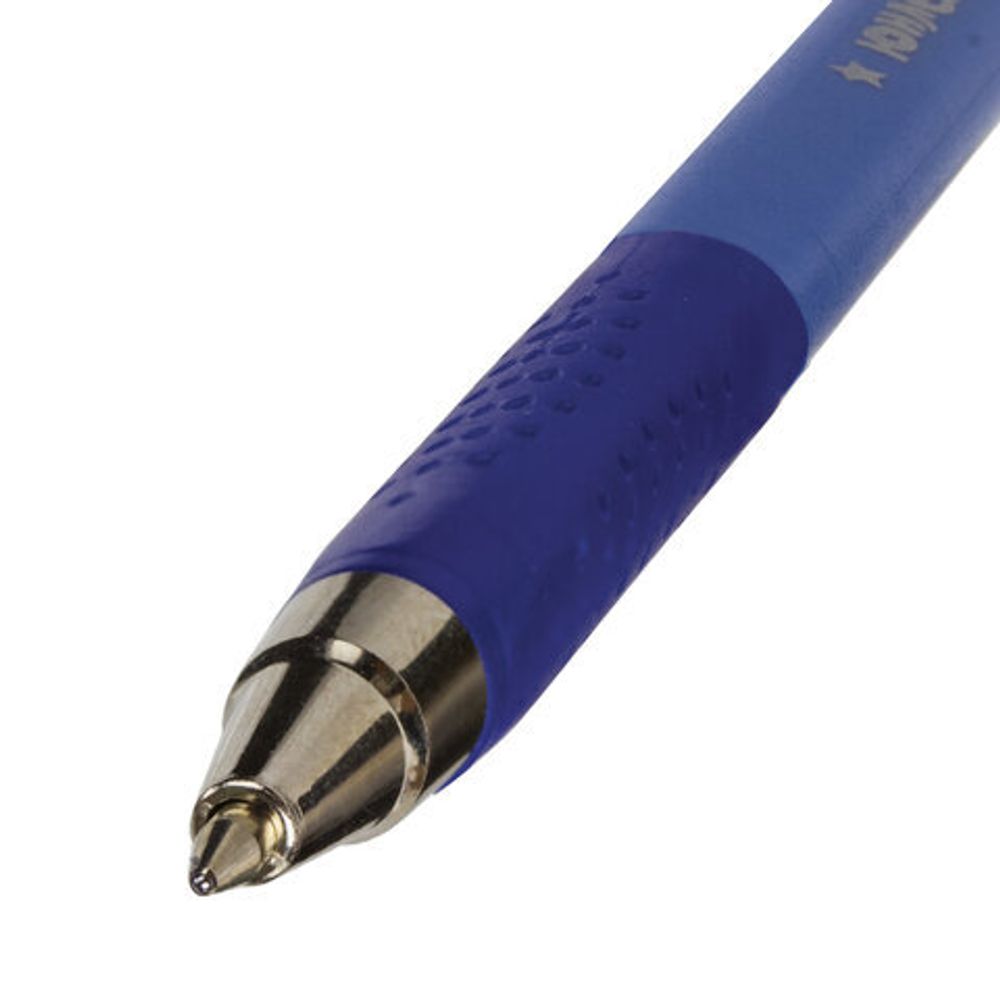 Ручка шариковая масляная с грипом ЮНЛАНДИЯ "АНТИБАКТЕРИАЛЬНАЯ", СИНЯЯ, трехгранная, узел 0,7 мм, 143350, OBP385