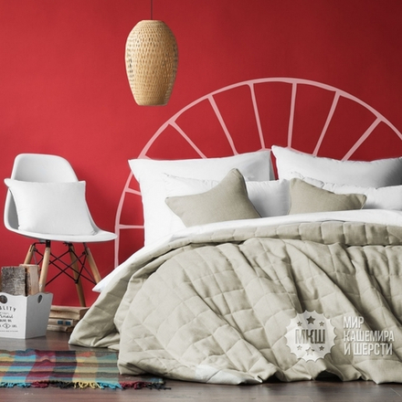 Покрывало на кровать под лен ДЖЕРРИИ (арт. BL02-274-03) - бежевое