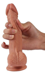 Телесный реалистичный фаллоимитатор REAL с трусиками для страпона - 19,5 см. (Цвет: телесный)