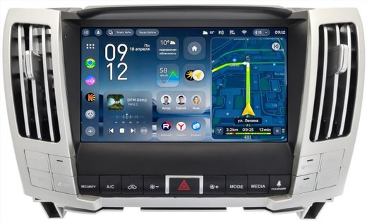 Магнитола для Toyota Harrier XU30 2003-2013, Lexus RX 2003-2009 (ШГУ цветной, рамка наверх тип 2) - Teyes CC4-PRO монитор 9.5" 2K QLED на Android 13, Snapdragon 778G, AI, CarPlay, DSP, 4G SIM-слот