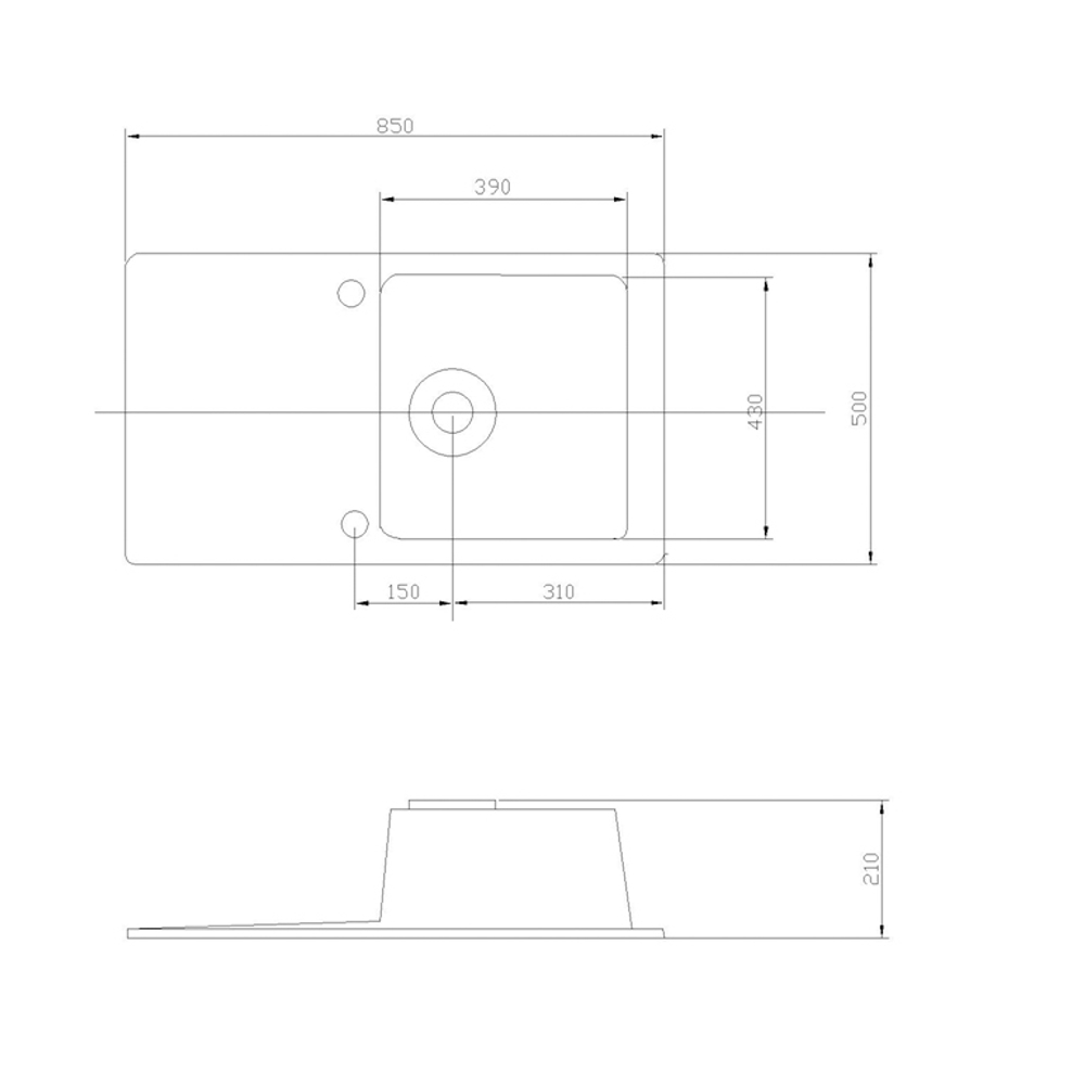 Кухонная Мойка Верона Одинарная с Крылом Графит (аналог черн) NEW