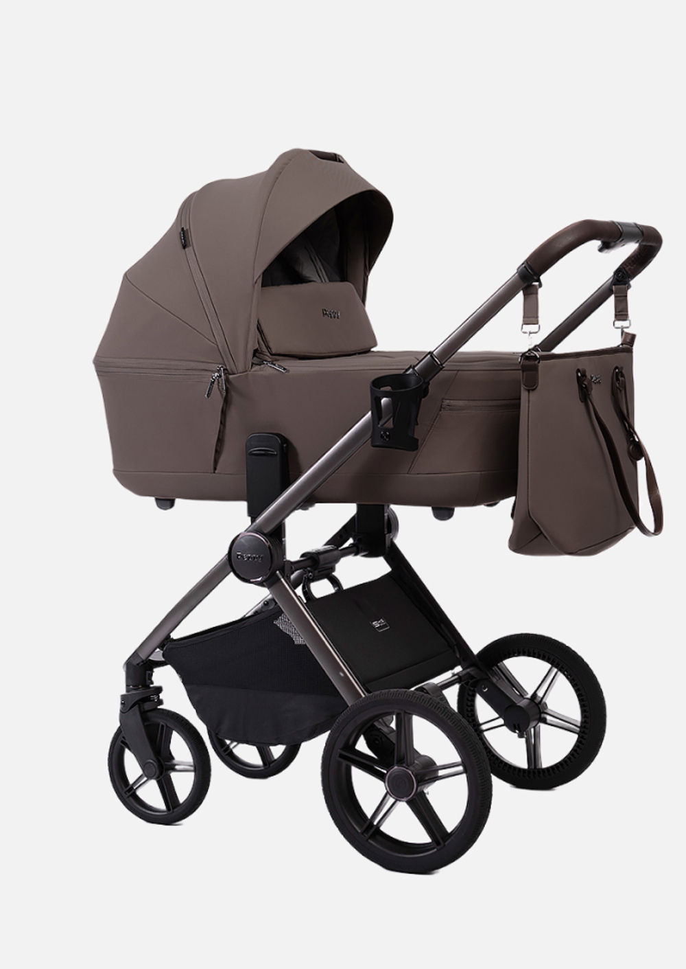 Peppy Коляска детская Monaco thermo 2 в 1 Mocca (кофе), рама серо-коричневая