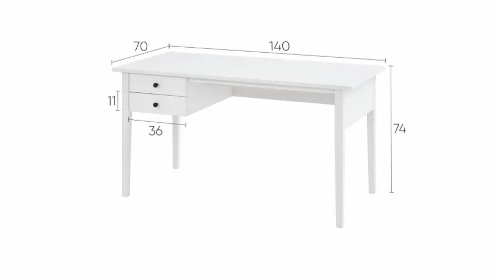 Стол письменный - аналог ИКЕА / ВУХТЫМ / IKEA , 140x70 см, белый