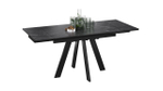 Стол кухонный обеденный раздвижной Черный муар/Керамика матовая черный мрамор 120(180)х80х77 см