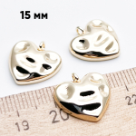 Подвеска Сердце, цвет золото, размер 15*15 мм, цена за 1 шт