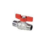 Кран шаровой латунь хром R253D Ду 10 Ру42 НР бабочка красная Giacomini R253X002