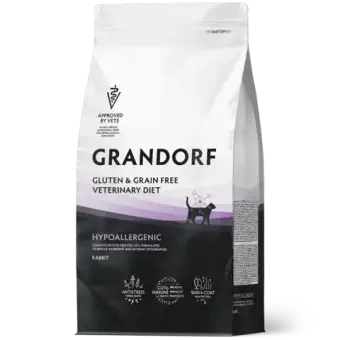 Сухой корм GRANDORF VETERINARY DIET Cat HYPOALLERGENIC Полнорационный диетический корм для кошек с пищевой аллергией или непереносимостью, кролик 0,4кг