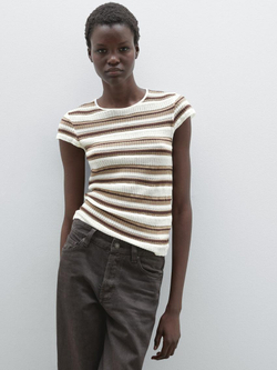 Massimo Dutti Трикотажная футболка в полоску, полоски