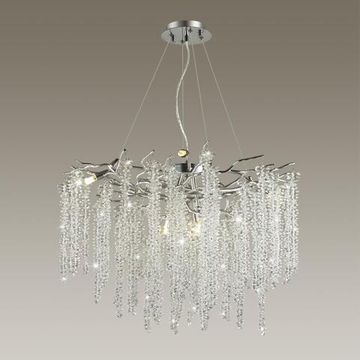 5004/8 HALL ODL23 637 серебристый/прозрачный металл/хрусталь Люстра G9 8*40W BANCHE