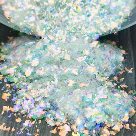 Хлопья белый хамелеон MixSomi-18 для дизайна ногтей, маникюра, бодиарта, макияжа...