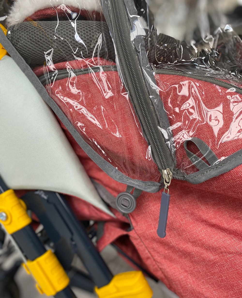 Коляска комбинированная (санки - коляска) «Ника Детям 7-7» джинс красный (арт. НД7-7/2)