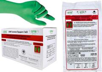 Перчатки хирургические зеленые стерильные латексные неопудренные SFM 40 пар