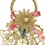 Украшение новогоднее «Ажурные колокольчики» 19,5*25,5 см, Золото